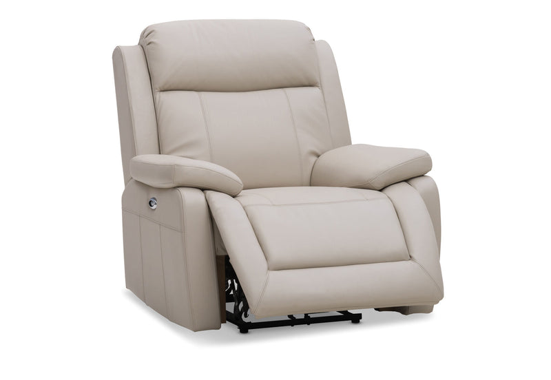 SAN MARCO LEATHER ELECTRIC RECLINER BEIGE