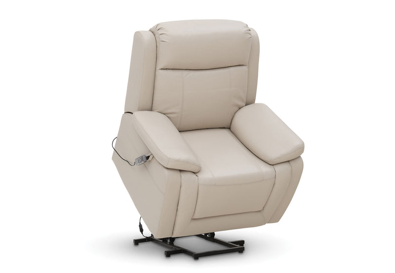 SAN MARCO LEATHER ELECTRIC LIFT CHAIR BEIGE