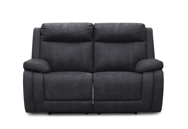 SAN MARCO FABRIC 2 SEATER SOFA WITH ELECTRIC RECLINERS BLACK