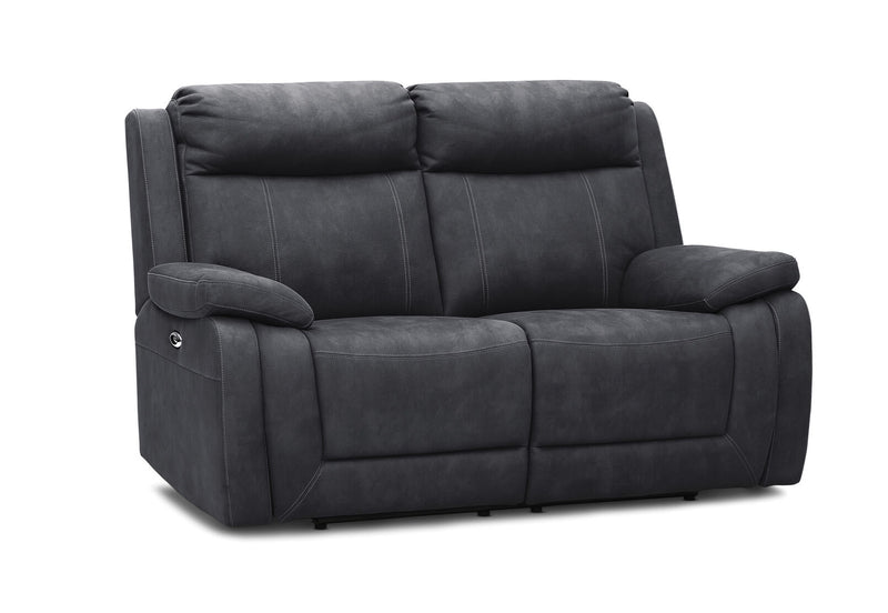 SAN MARCO FABRIC 2 SEATER SOFA WITH ELECTRIC RECLINERS BLACK