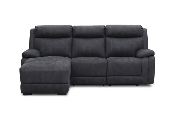 SAN MARCO FABRIC 3 SEATER LEFT-HAND FACING CHAISE 	BLACK