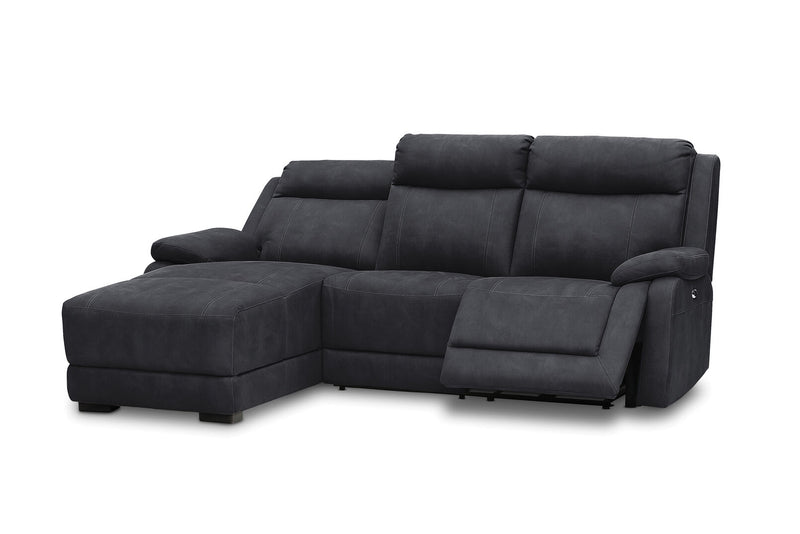 SAN MARCO FABRIC 3 SEATER LEFT-HAND FACING CHAISE 	BLACK