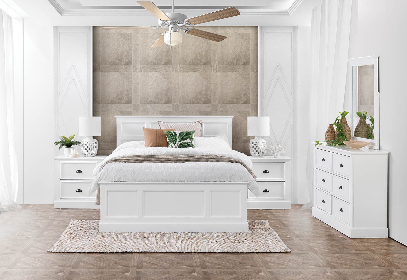 CHRYSTELLE DRESSER WITH MIRROR WHITE