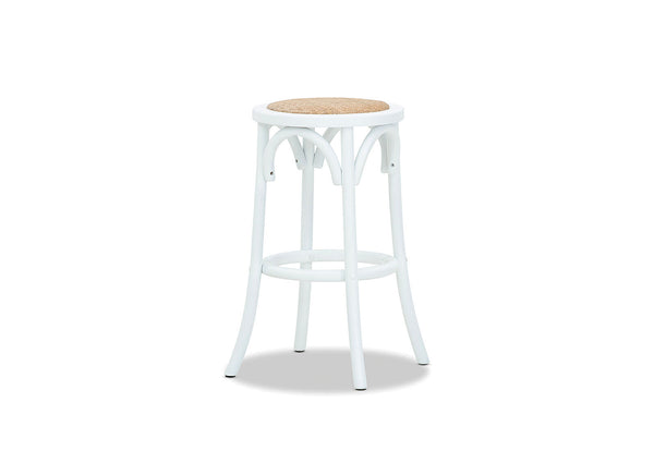 BORDEAUX BACKLESS STOOL ANTIQUE WHITE