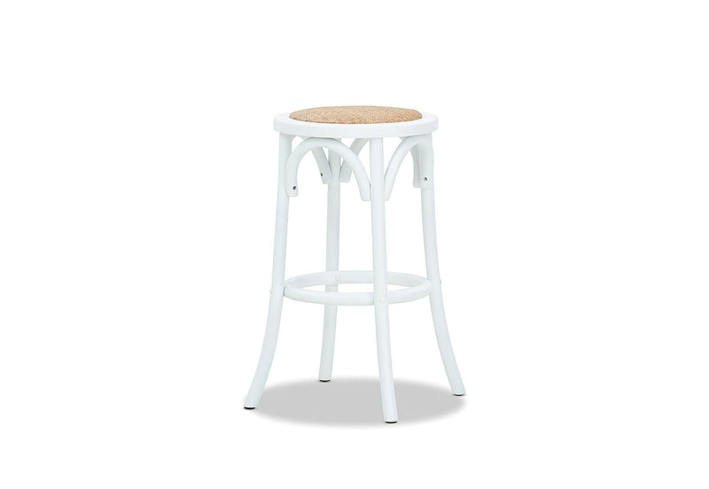 BORDEAUX BACKLESS STOOL ANTIQUE WHITE