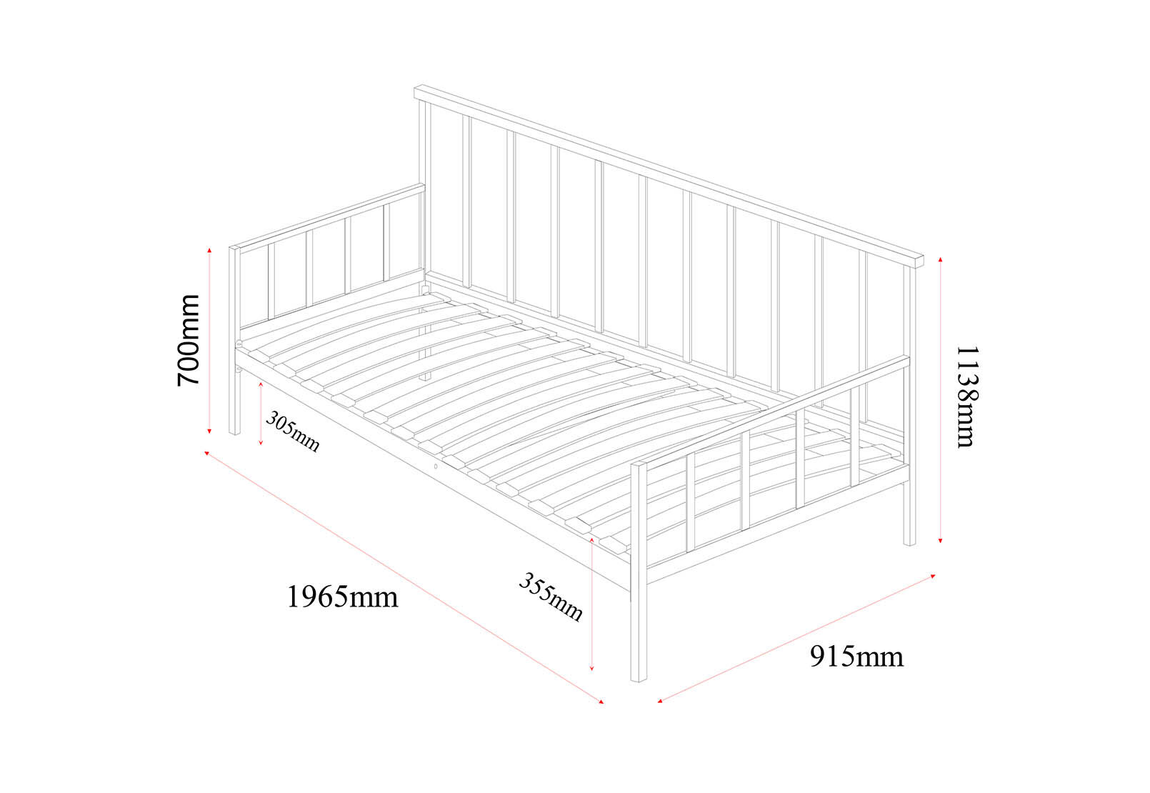 PORTSMOUTH BLACK DAY BED BLACK
