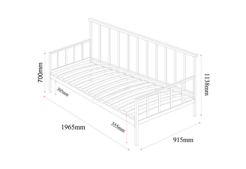 PORTSMOUTH BLACK DAY BED BLACK