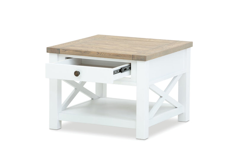 NORMANDY LAMP TABLE WHITE/OAK