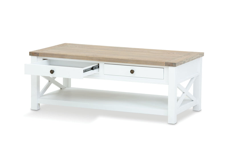 NORMANDY COFFEE TABLE 	WHITE/OAK