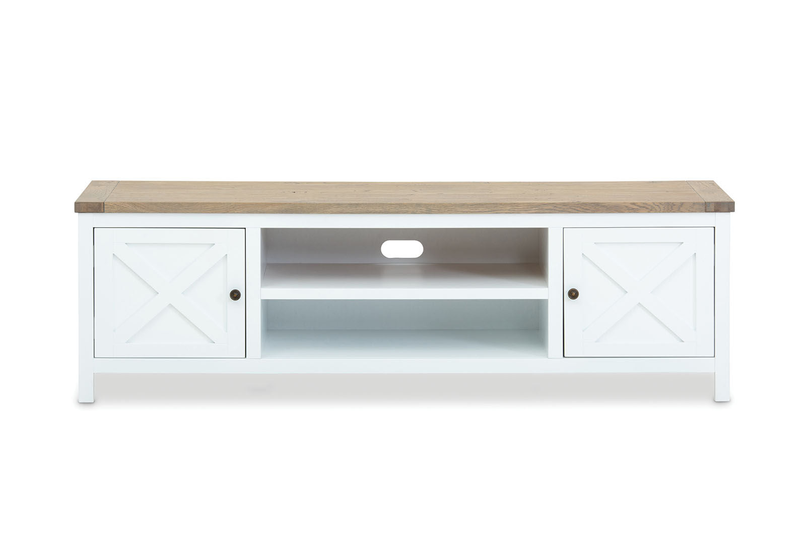 NORMANDY ENTERTAINMENT UNIT WHITE/OAK