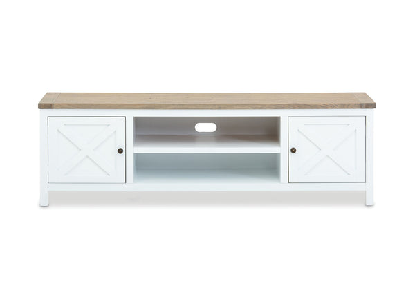 NORMANDY ENTERTAINMENT UNIT WHITE/OAK
