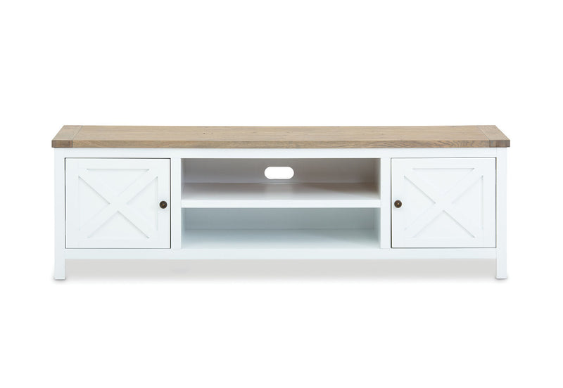 NORMANDY ENTERTAINMENT UNIT WHITE/OAK
