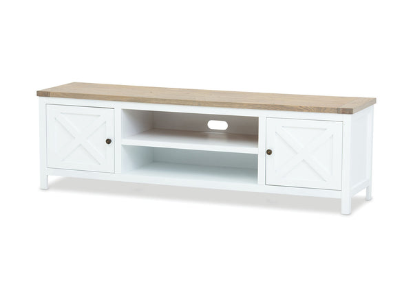 NORMANDY ENTERTAINMENT UNIT WHITE/OAK