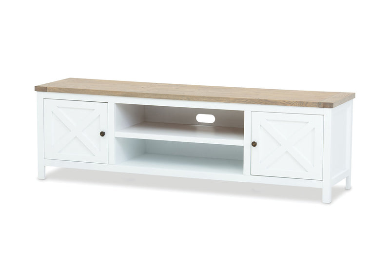 NORMANDY ENTERTAINMENT UNIT WHITE/OAK