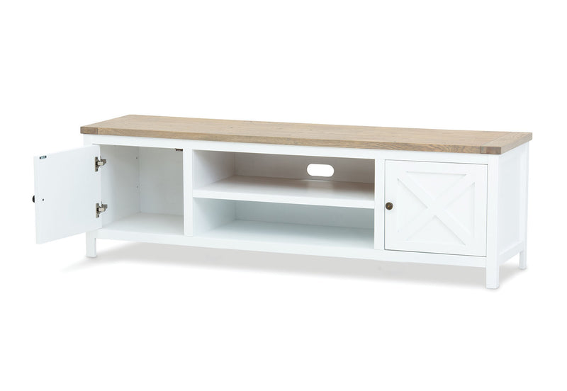 NORMANDY ENTERTAINMENT UNIT WHITE/OAK