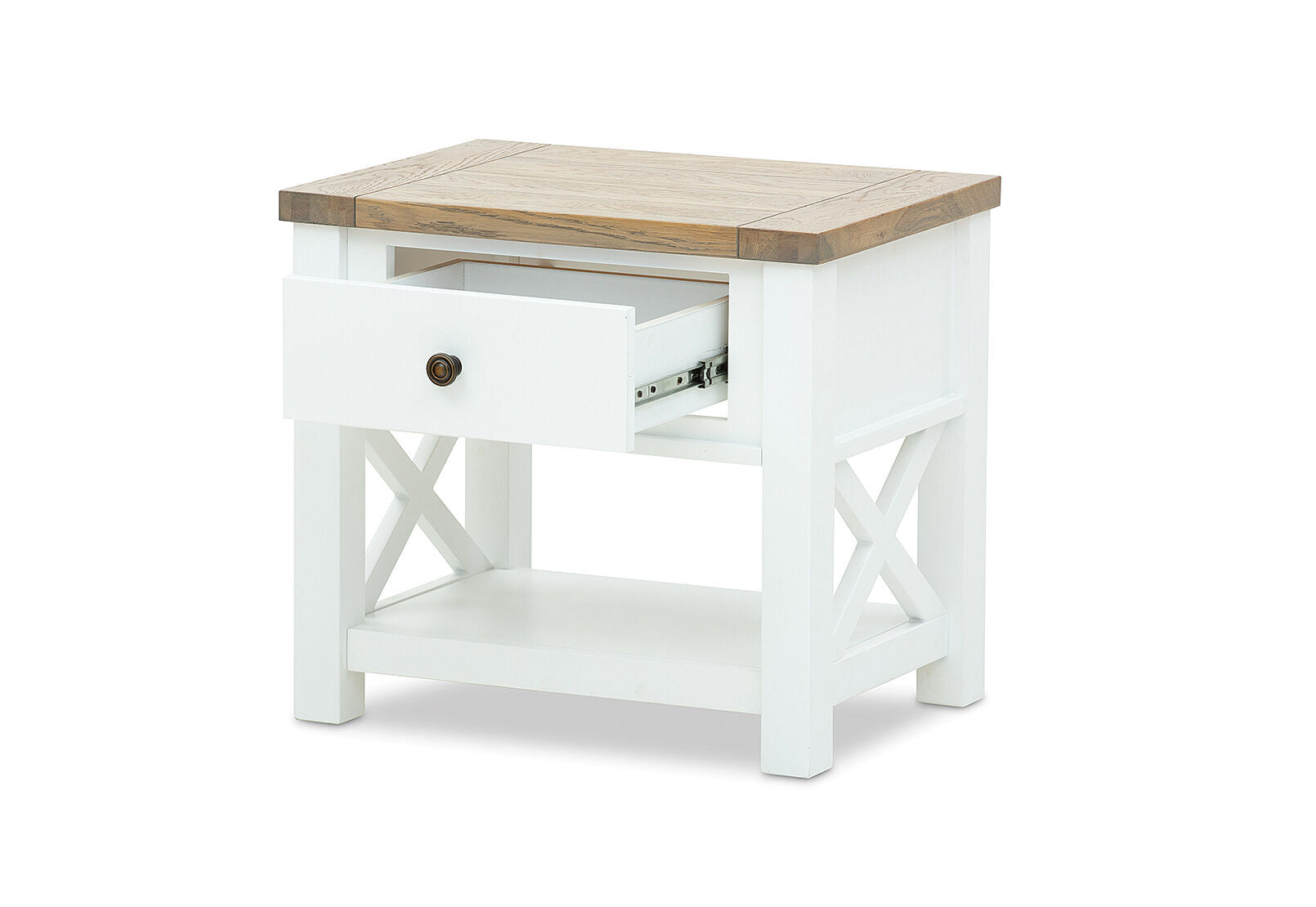NORMANDY BEDSIDE WHITE/OAK