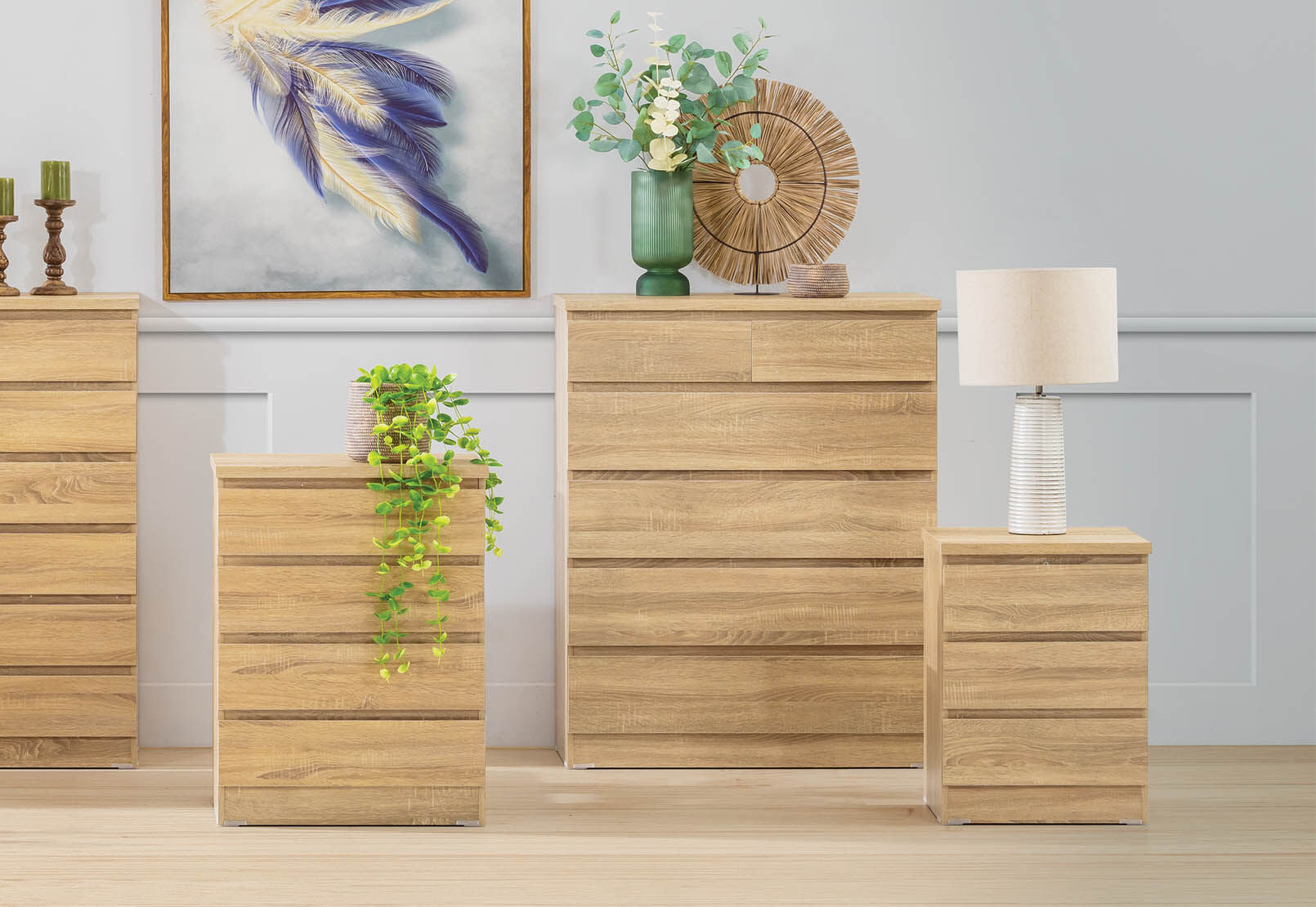 HOWARD 6 DRAWER WIDE TALL CHEST NATURAL