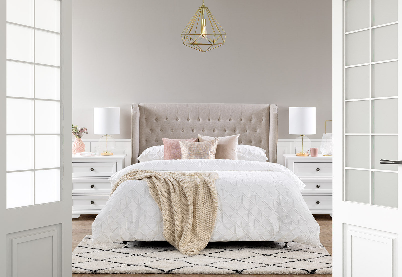 BARNSLEY CREAM QUEEN HEADBOARD CREAM