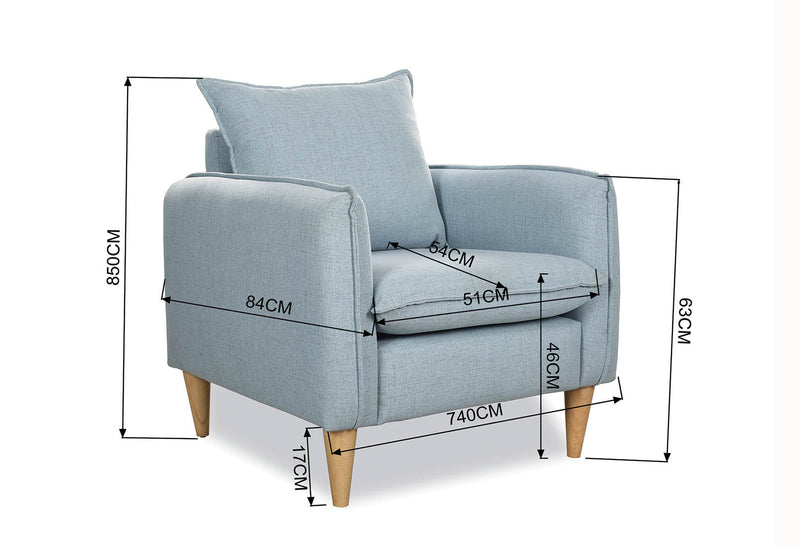 BEATRIX ACCENT CHAIR SKY BLUE