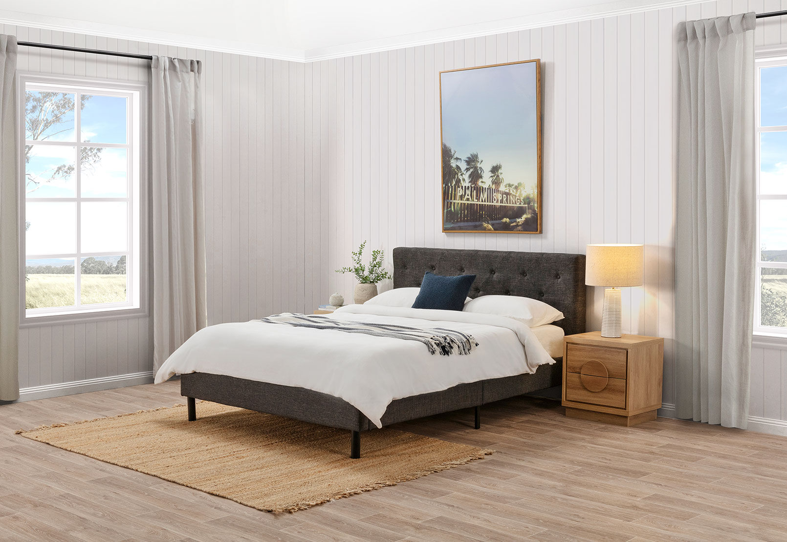 BRIGITTA GREY QUEEN BED GREY
