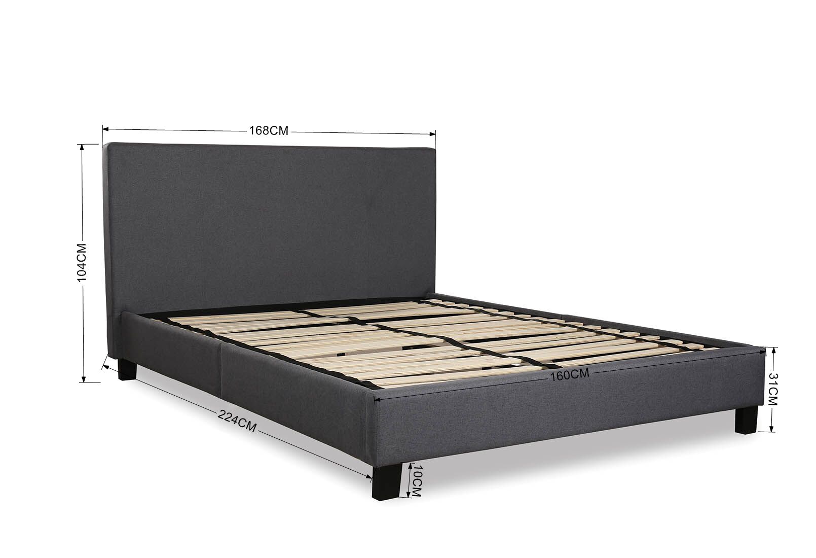 KIRAN GREY QUEEN BED GREY