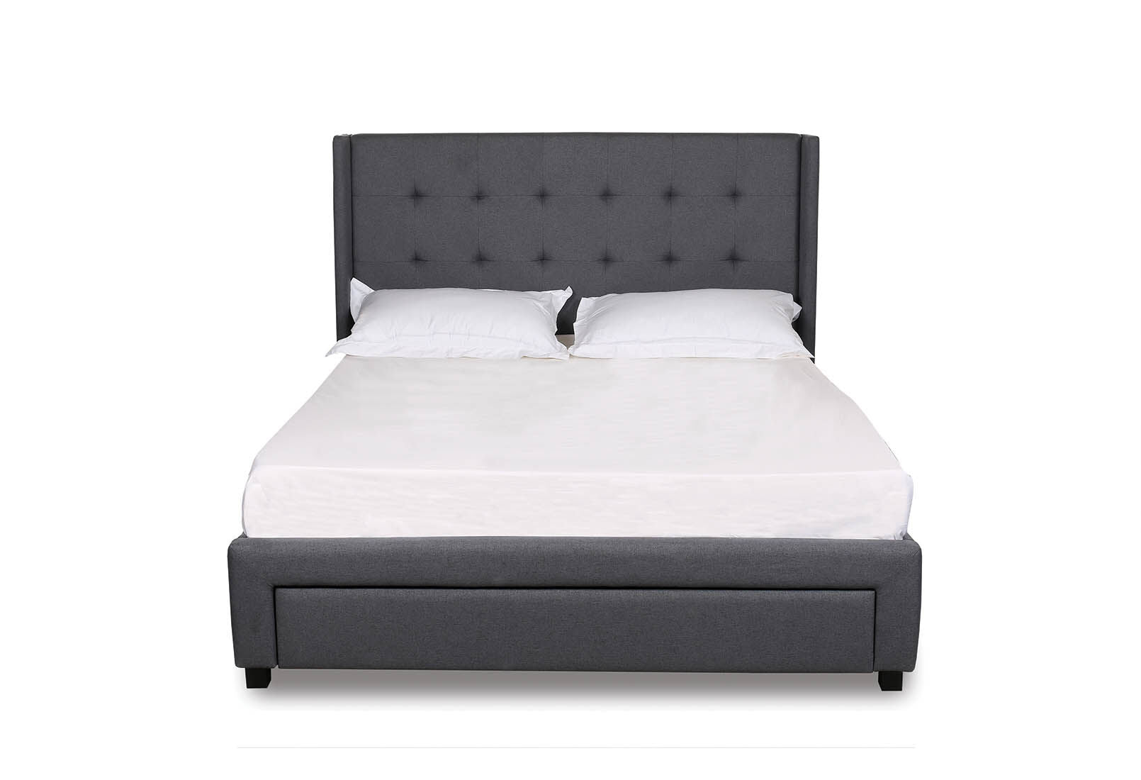 HARDWIN GREY QUEEN BED WITH DRAWERS GREY
