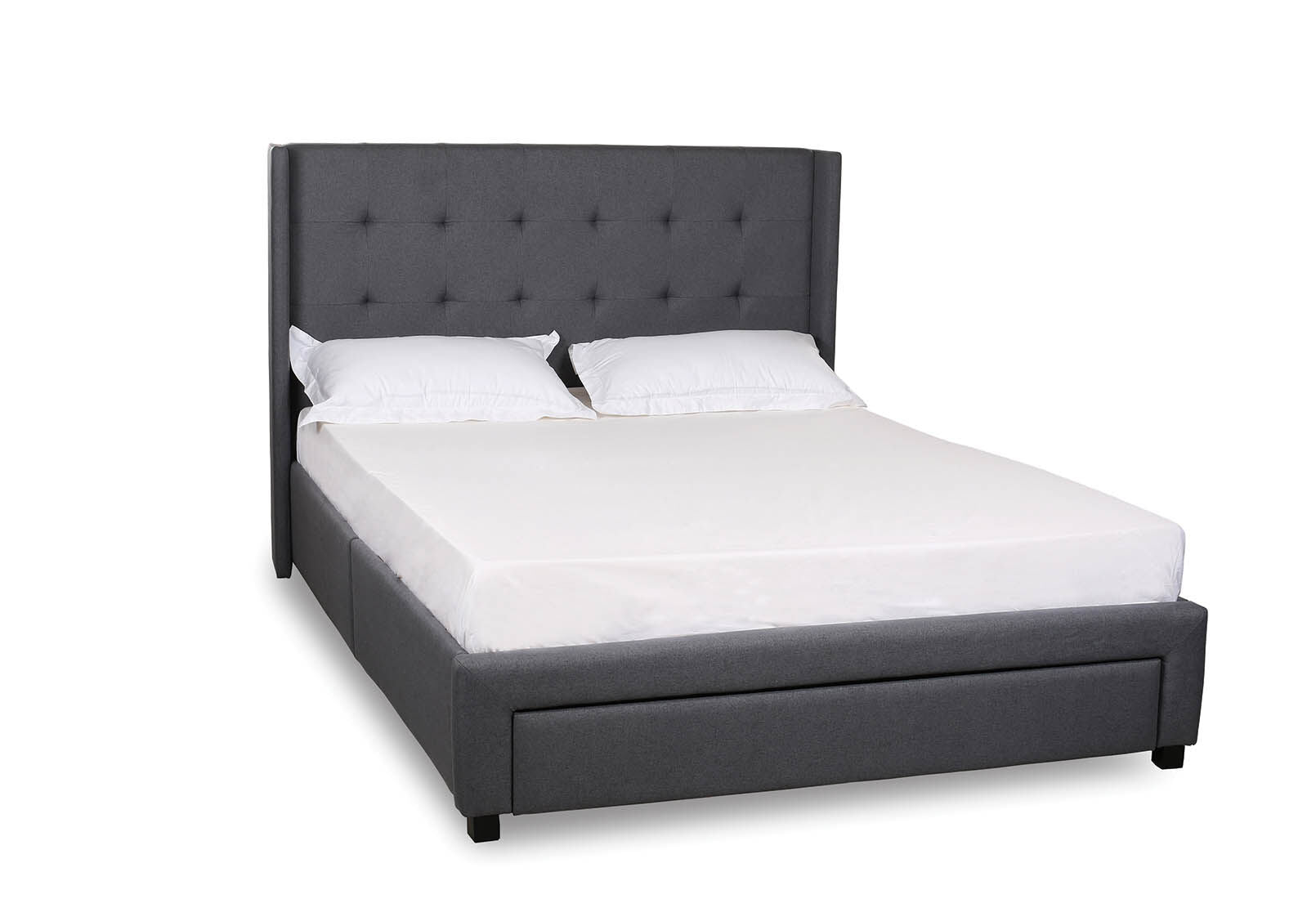 HARDWIN GREY QUEEN BED WITH DRAWERS GREY