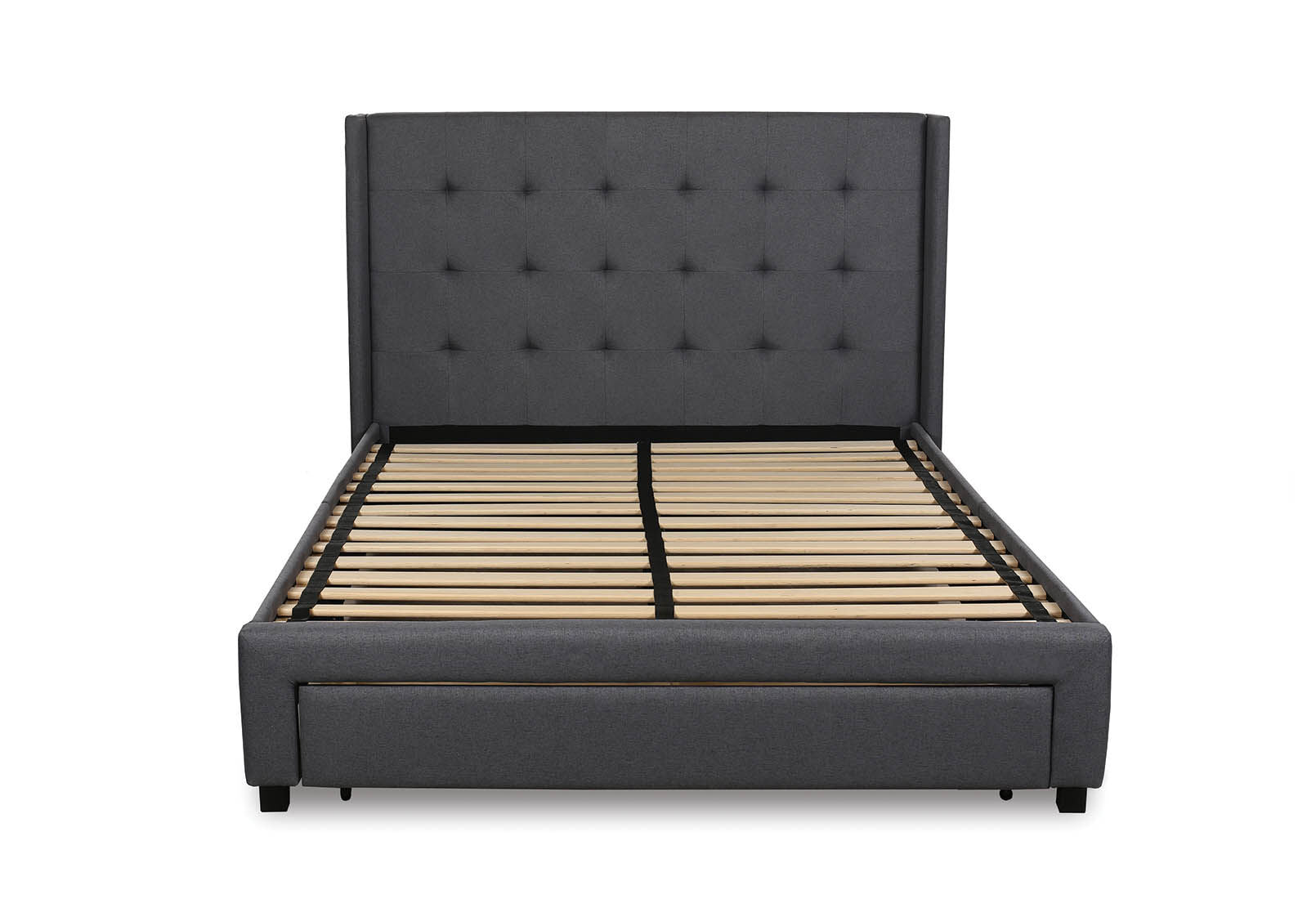 HARDWIN GREY QUEEN BED WITH DRAWERS GREY