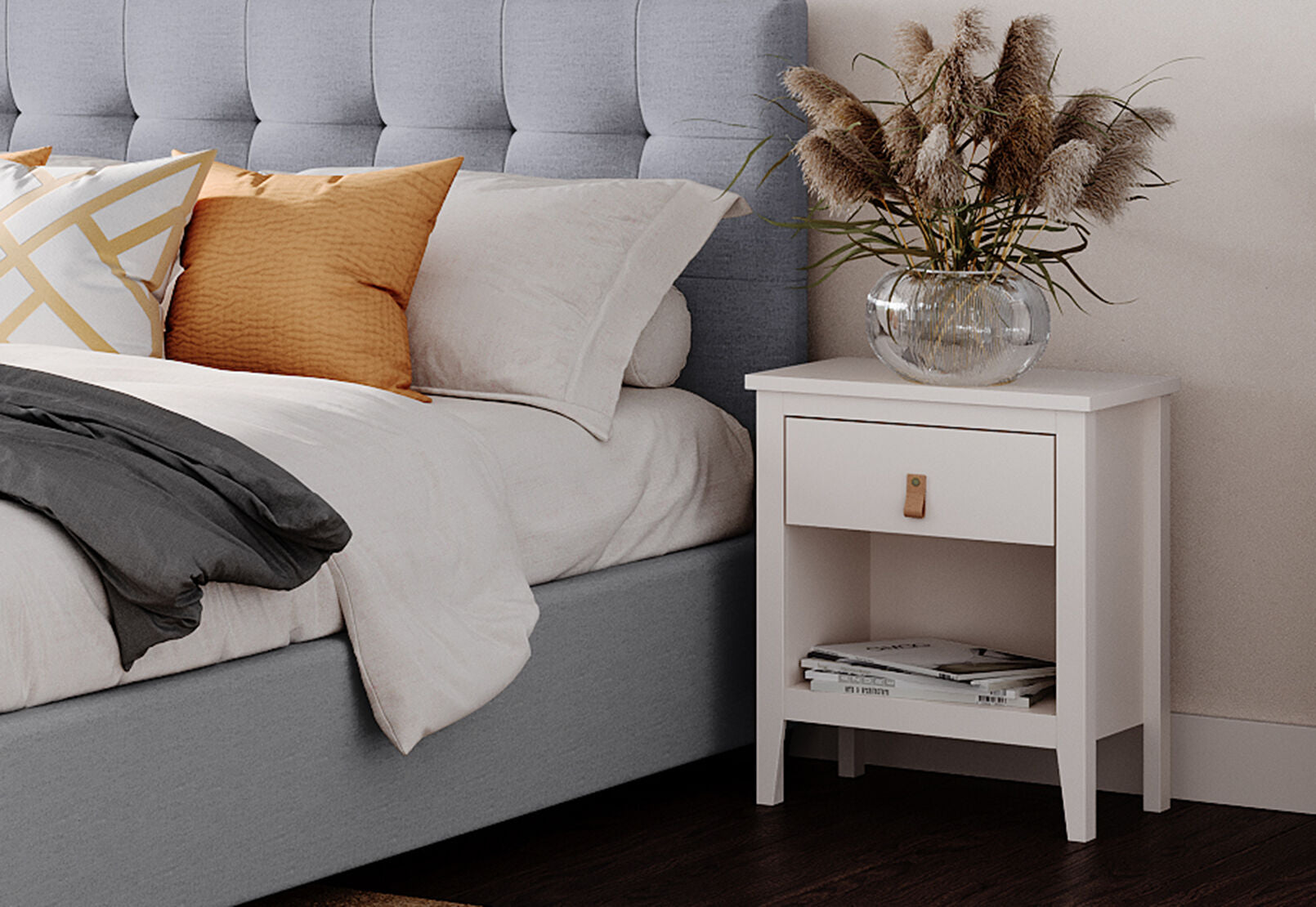 STANFORD WHITE BEDSIDE WHITE