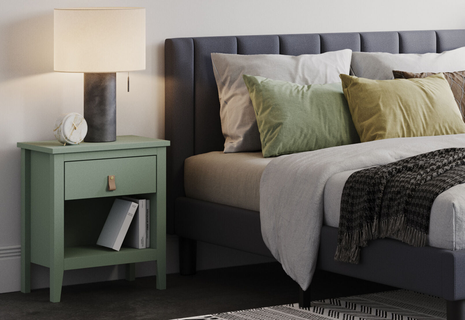 STANFORD OLIVE GREEN BEDSIDE OLIVE GREEN