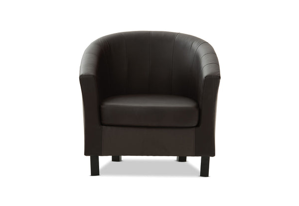 DEL RICO LEATHER-LOOK ACCENT CHAIR BLACK