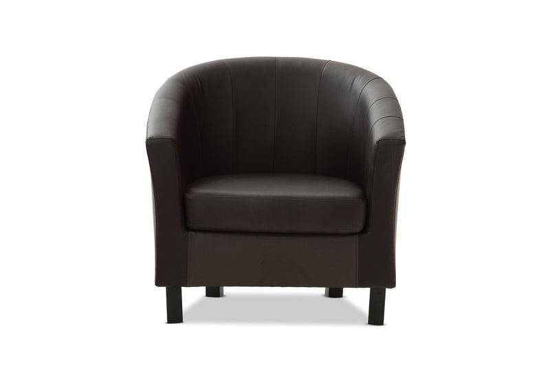 DEL RICO LEATHER-LOOK ACCENT CHAIR BLACK