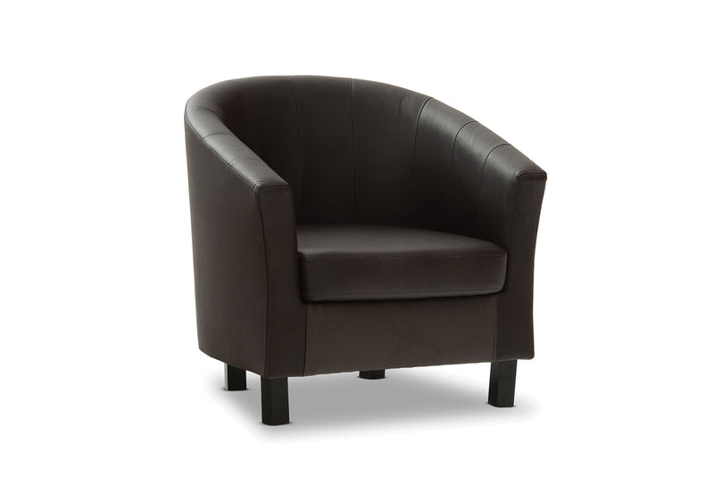DEL RICO LEATHER-LOOK ACCENT CHAIR BLACK