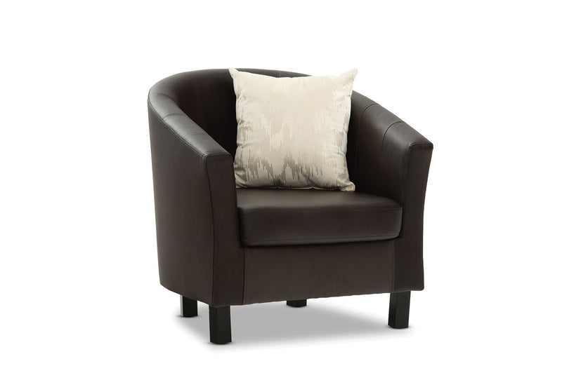 DEL RICO LEATHER-LOOK ACCENT CHAIR BLACK