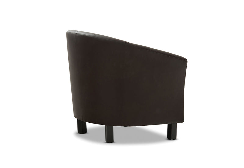 DEL RICO LEATHER-LOOK ACCENT CHAIR BLACK