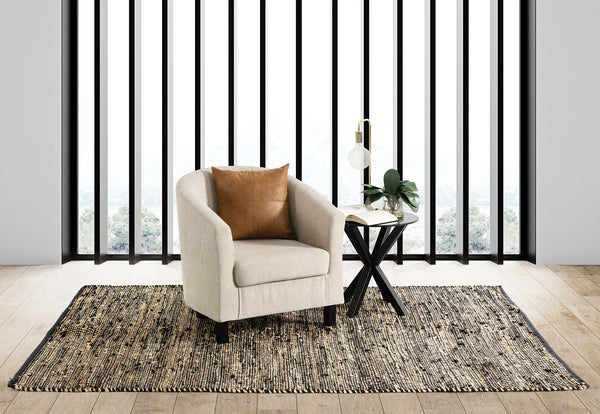 DEL RICO FABRIC ACCENT CHAIR BEIGE