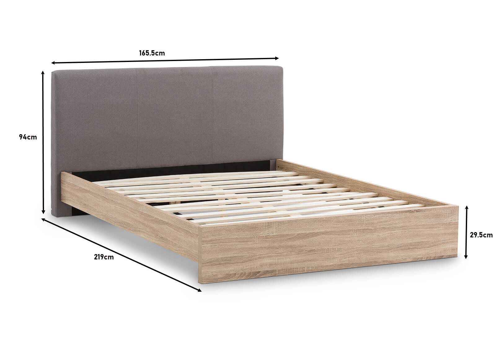 FORFAR QUEEN BED BEECH/GREY
