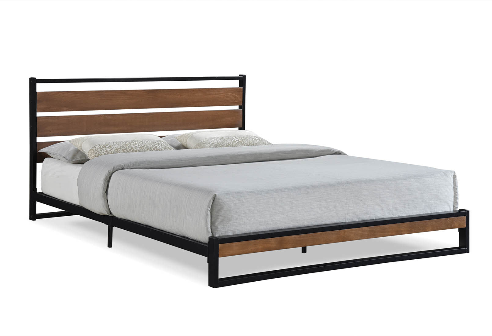 MARCEL QUEEN BED BLACK/TIMBER