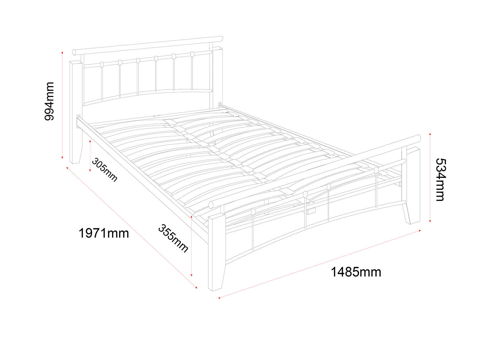 SAN BERNARDO DOUBLE BED BLACK/TIMBER