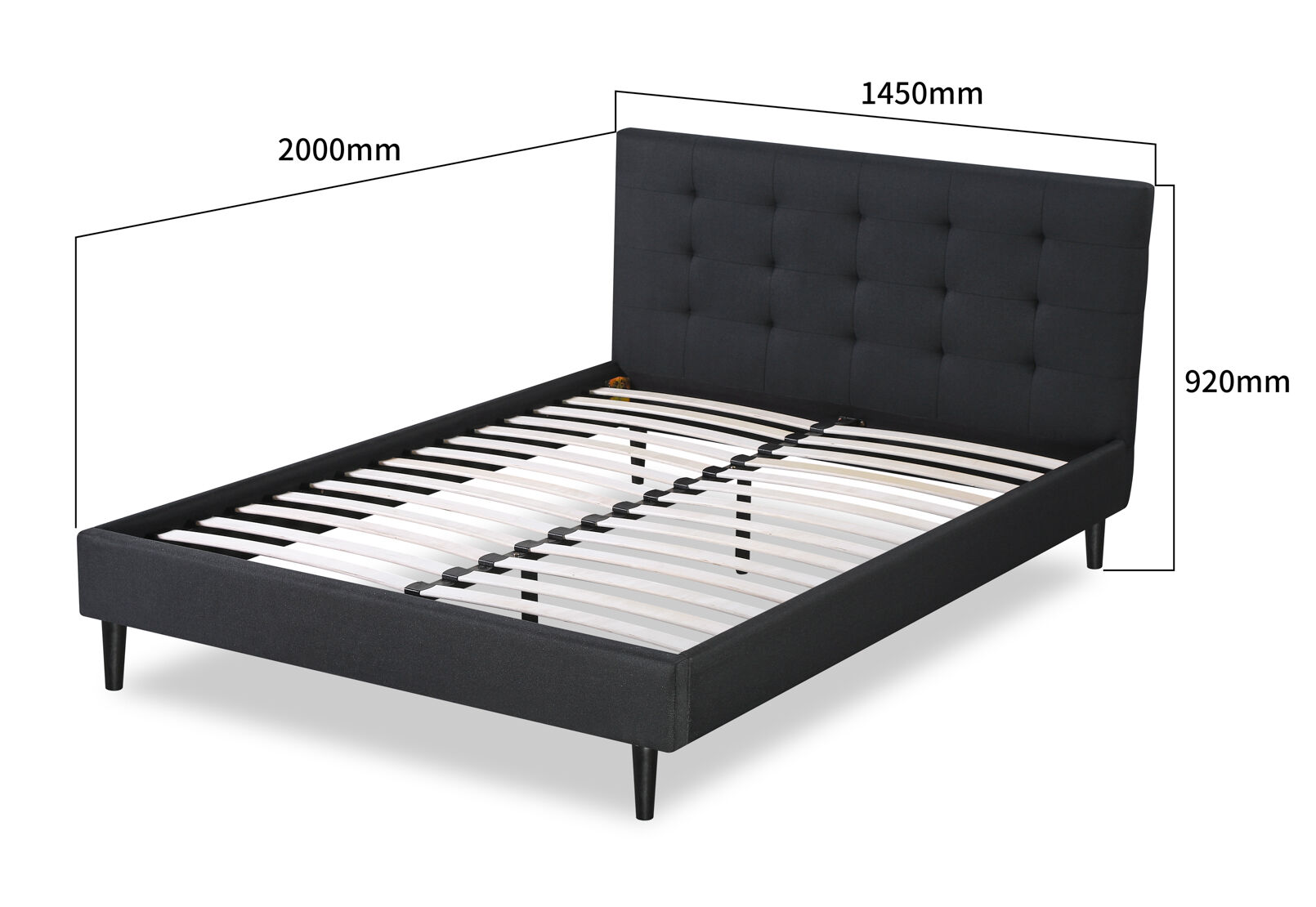 MURTEN CHARCOAL DOUBLE BED CHARCOAL