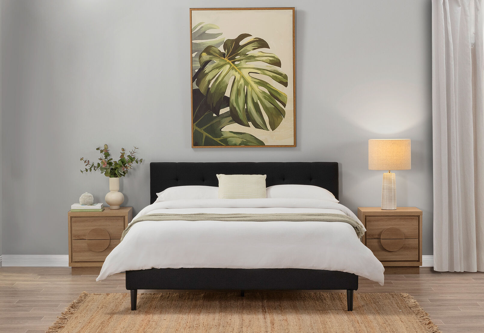 MURTEN CHARCOAL QUEEN BED CHARCOAL