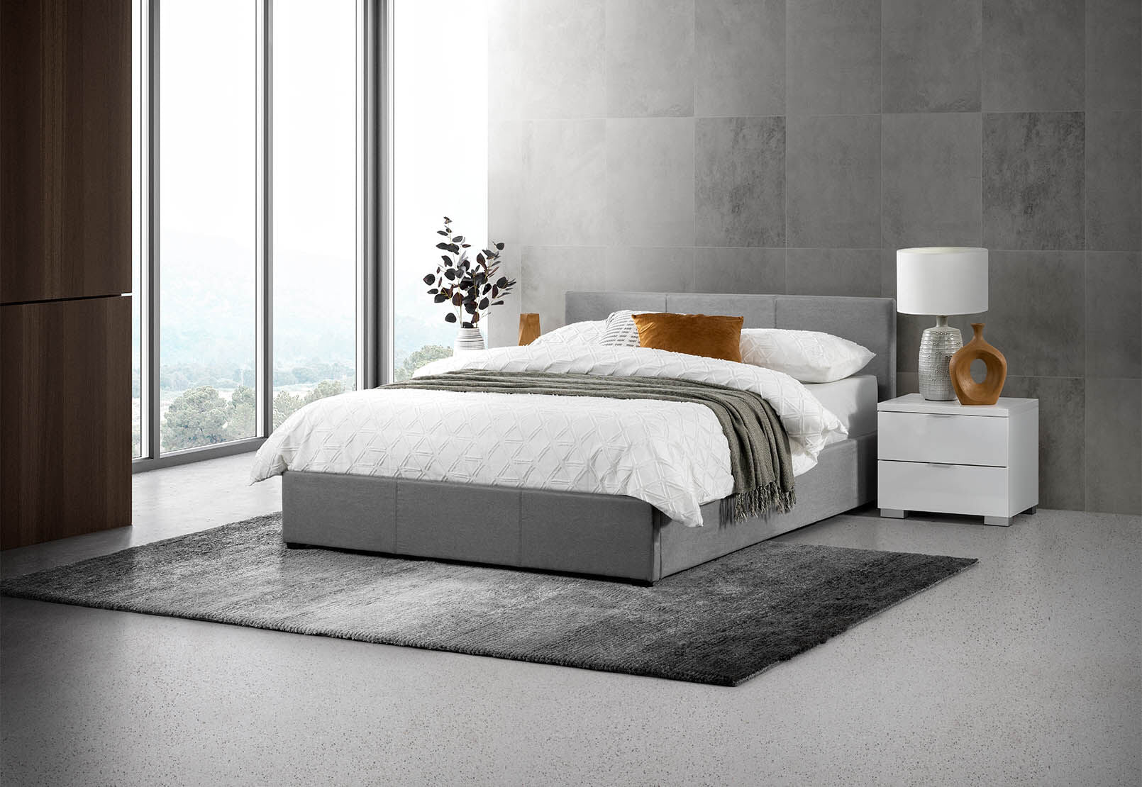 PAGOSA LIGHT GREY QUEEN LIFT BED LIGHT GREY