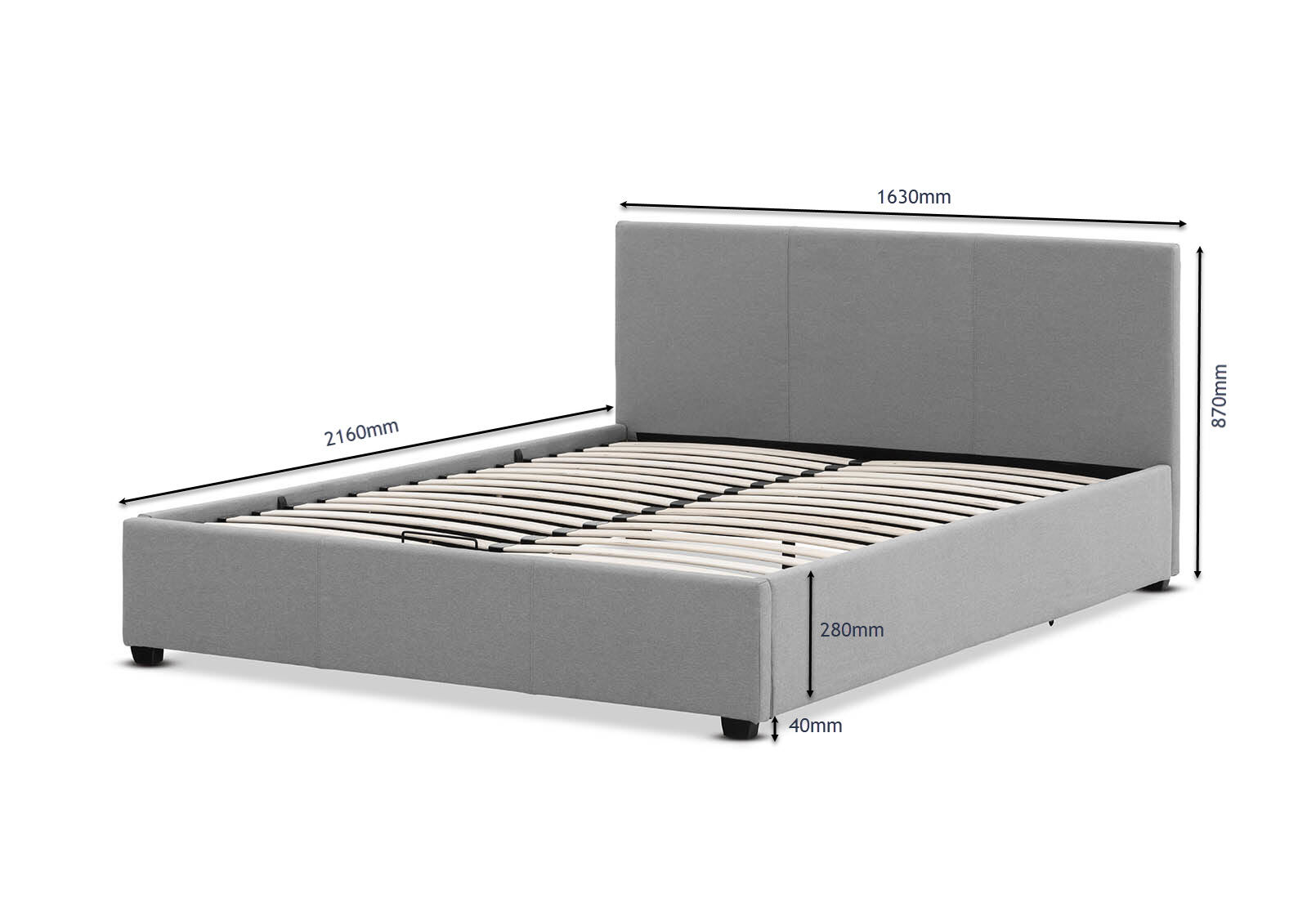 PAGOSA LIGHT GREY QUEEN LIFT BED LIGHT GREY