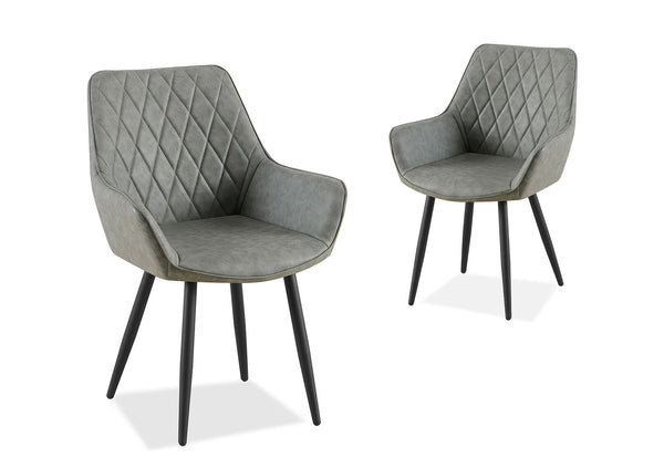 DORELLA SET OF 2 GREY DINING CHAIRS GREY