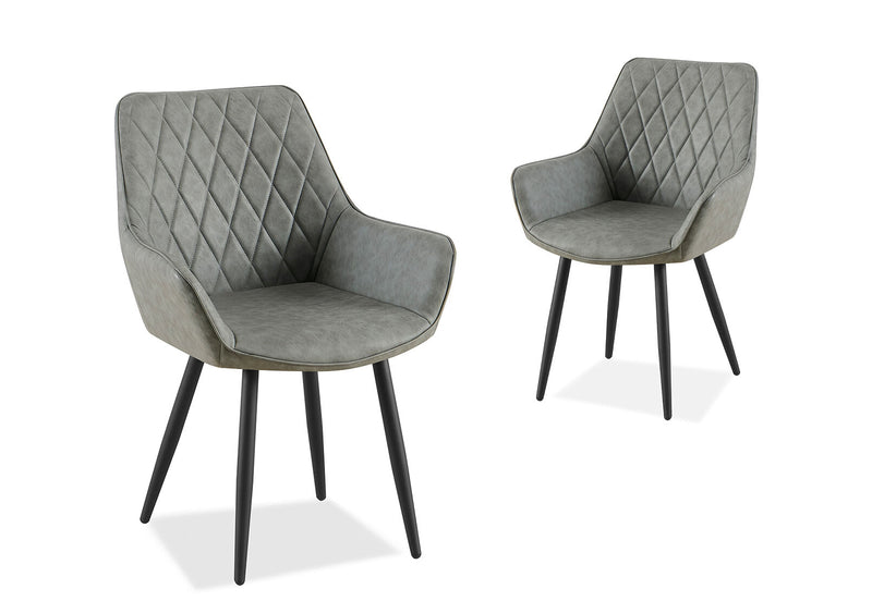 DORELLA SET OF 2 GREY DINING CHAIRS GREY