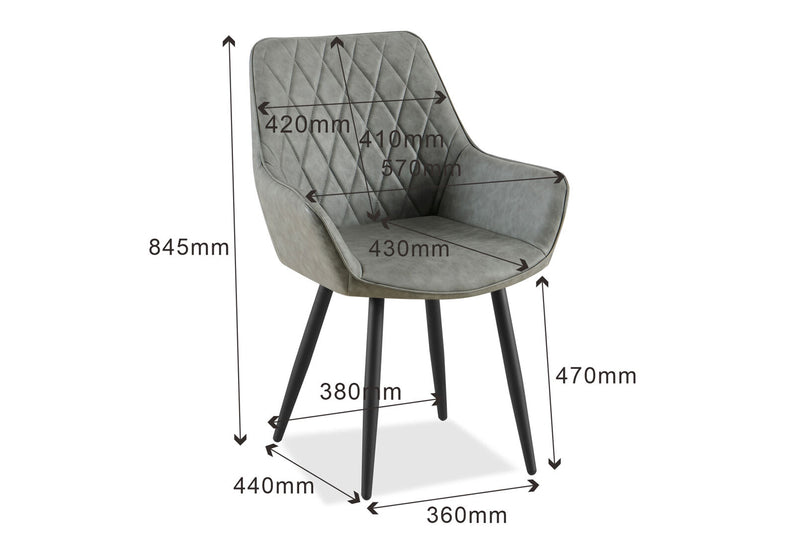 DORELLA SET OF 2 GREY DINING CHAIRS GREY