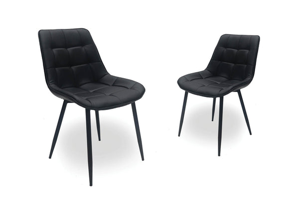 ARCADIAN SET OF 2 BLACK DINING CHAIRS 	BLACK