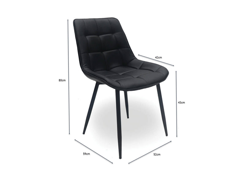 ARCADIAN SET OF 2 BLACK DINING CHAIRS 	BLACK