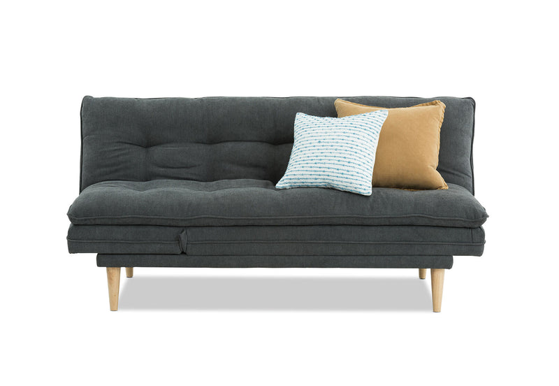 BAILEY FABRIC CLICK CLACK SOFA BED CHARCOAL