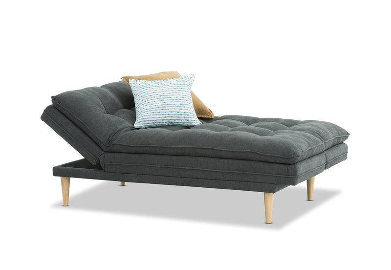 BAILEY FABRIC CLICK CLACK SOFA BED CHARCOAL